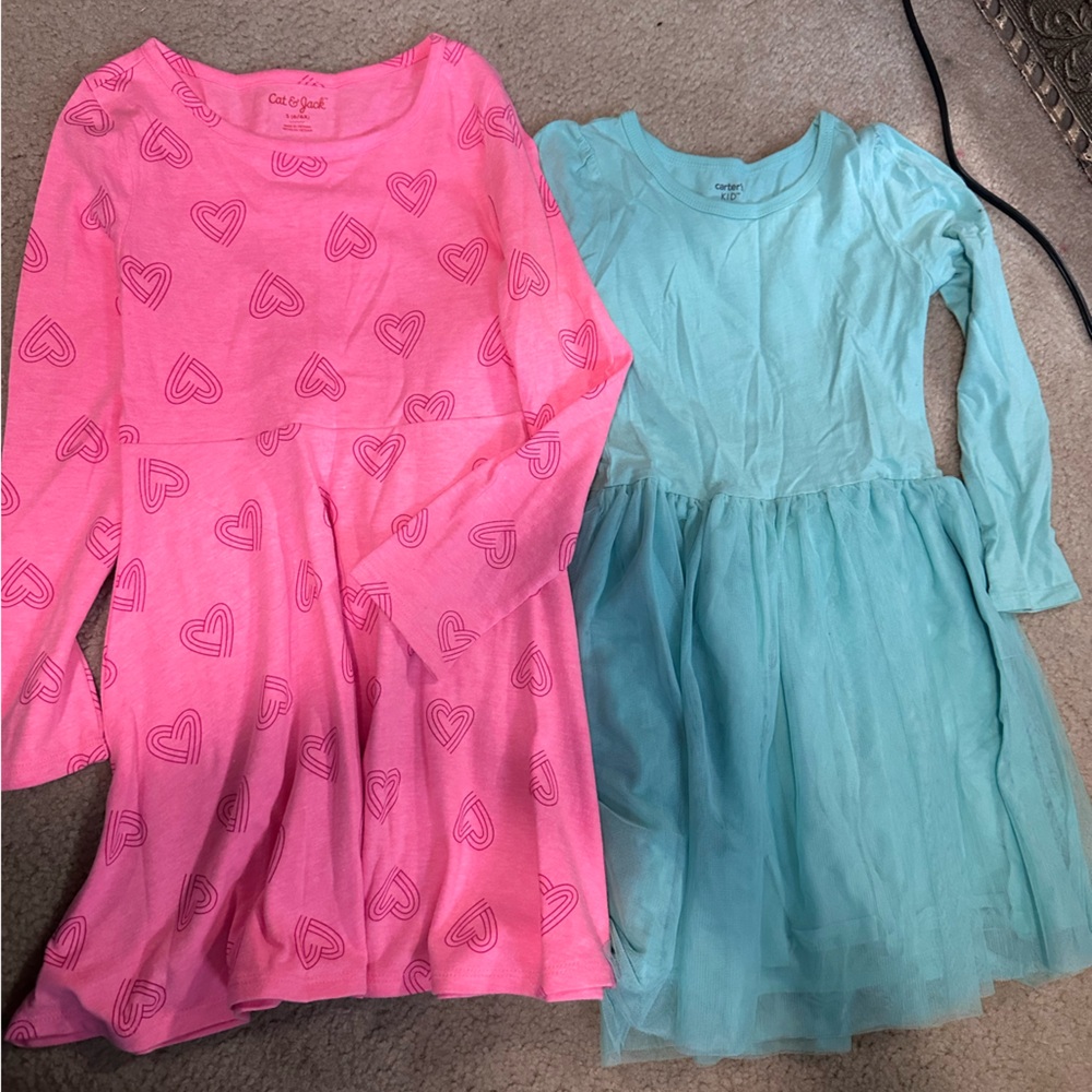 2 Girl’s Long sleeve dresses Small 6/6x